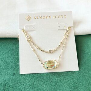 New Kendra Scott Gold Multi Strand Necklace - Elisa Dichroic Glass